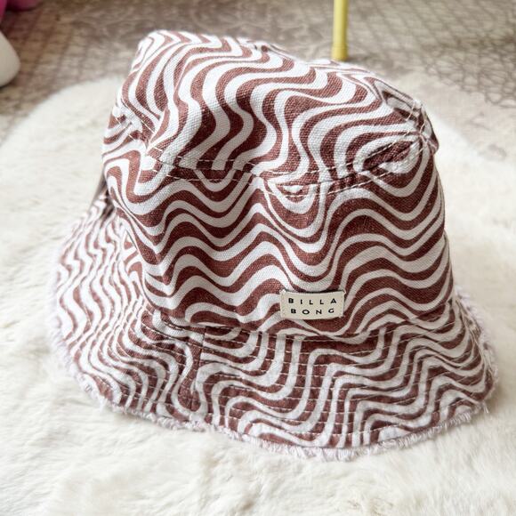 Billa Bong Swirl Bucket Hat Cotton Brown Retro Groovy NEW One Size - Picture 1 of 7